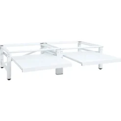 vidaXL Tvättmaskiner-Sockel för tvättmaskin med utdragbar hylla vit