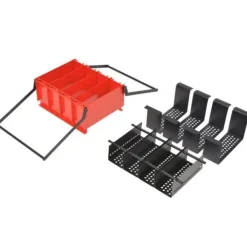 vidaXL Återvinningspapper Press Stål 38x31x18 cm Svart och Röd 142922