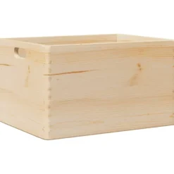 vidaXL Trälåda med handtag 40x30x23 cm massiv furu