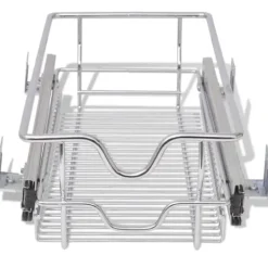 vidaXL Förvaringssystem För Kökslådor-Utdragbara trådkorgar 2 st silver 300 mm - Hållare för köksgeråd