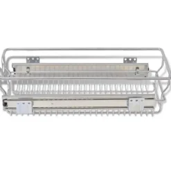 vidaXL Förvaringssystem För Kökslådor-Utdragbara trådkorgar 2 st silver 300 mm - Hållare för köksgeråd