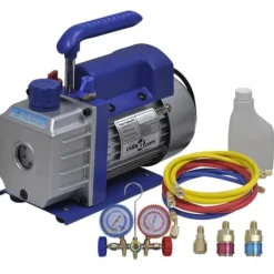 vidaXL Vakuumpump 1-stegs med 2-vägs grenrörsmätare - Tillbehör till luftkonditionering