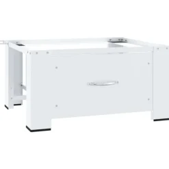 vidaXL Tvättmaskiner-vaskemaskinepiedestal med skuffe hvid