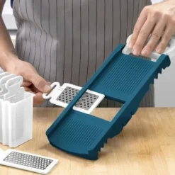 Vikbar mandolin - ARTHUR MARTIN - AMM530 - 6 i 1 - 3 rivblad och 3 grönsaksskärblad - Rostfritt stål