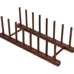 Diskställ & Torkställ-Vikbart 8-kolumns torkställ i trä för kökskärl