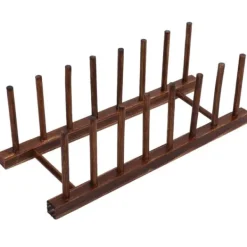 Diskställ & Torkställ-Vikbart 8-kolumns torkställ i trä för kökskärl