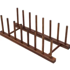 Diskställ & Torkställ-Vikbart 8-kolumns torkställ i trä för kökskärl