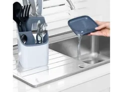 Köksorganiserare-Vilde organisatör draineringshylla korg bestick redskap bestick behållare