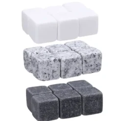 Vin kylare - Whisky stenar - Set med 6 delar - Syntetiskt material - Vit färg