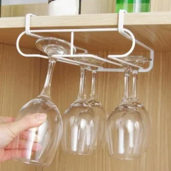 Vinglashängare i metall för 6 glas, Vit