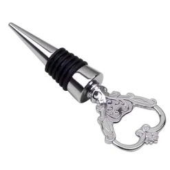 Vinkork i silver - Hjärta med detaljer + flasköppnare