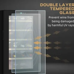 Vinkylar-Vinkyl 24 flaskor, 5–20 °C, LED, 43×45×75 cm, svart