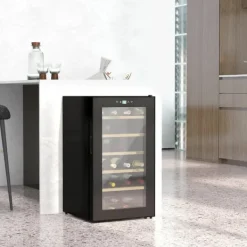 Vinkylar-Vinkyl 24 flaskor, 5–20 °C, LED, 43×45×75 cm, svart