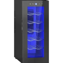 Vinkylar-Vinkyl 12 flaskor 30 L 8–18 °C, dubbelt termoelektrisk med glasdörr & LED, touch, svart