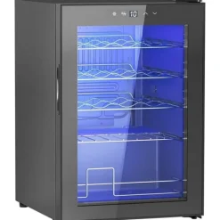 Vinkylar-Vinkyl 20 flaskor 53 L, 5–18 °C, kompressor, anti-UV glasdörr, LED, svart