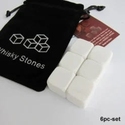 Whiskystenar-Vinkylare, 100 % naturliga whiskystenar dricker iskub Whiskeysten Whiskey Rock Cooler Present - Typ 6st Vit