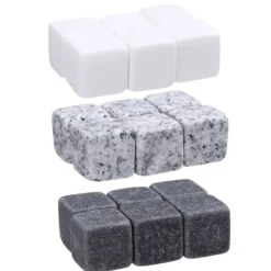 Whiskystenar-Vinkylare - MÄRKE - Typ VIT - 6 delar - Whiskysten - Granit