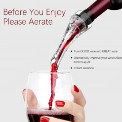 Vinluftare-Vinkylare - TD® - Professionell dekanter - Livsmedelsakryl - Nutida design - Röd