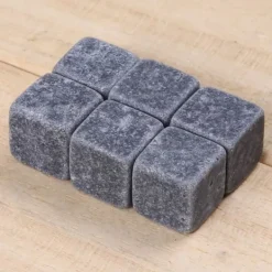 Whiskystenar-Vin-kylare - Whisky Rock - 6 stycken - Natursten - Återanvändbar - Vit färg