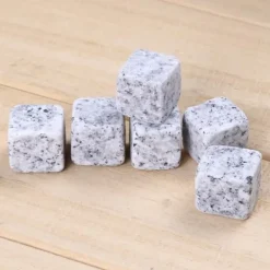 Whiskystenar-Vin-kylare - Whisky Rock - 6 stycken - Natursten - Återanvändbar - Vit färg