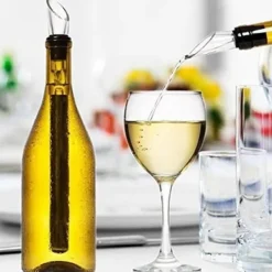 Vinluftare-Vinkylare, 3-i-1 kylsticka för vinflaskor i rostfritt stål, perfekt present till vintillbehör.