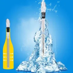 Vinkylare 3-i-1 rostfritt stål vinflaskkylare pinnfrys, luftar vin för jul- och födelsedagspresenter