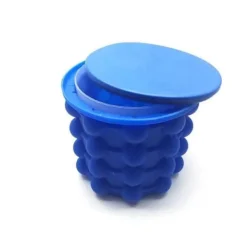 Isformar-Vinkylare, stor 2 i 1 bärbar silikonishink med lock, kubframställningsform, verktyg - blå typ