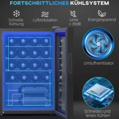 Vinkylar-Vinlagringsskåp, 43x45x64 cm, Svart