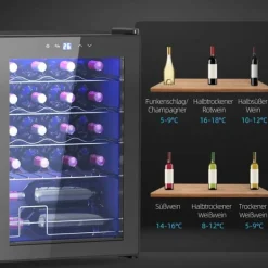 Vinkylar-Vinlagringsskåp, 43x45x64 cm, Svart