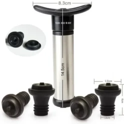 Vinslutare vakuum - Sommelier - Svart - Zinklegering - Långvarig förvaring - Luftisolering