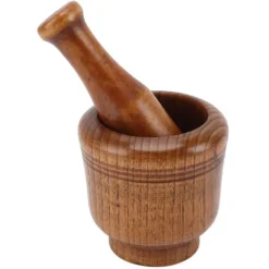 Vitlökskvarnskål Jujube Trä Örtkrossskål Multipurpose Kryddblandningskvarn för hushållsrestaurang