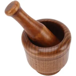 Vitlökskvarnskål Jujube Trä Örtkrossskål Multipurpose Kryddblandningskvarn för hushållsrestaurang