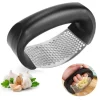 Vitlökspressar-Vitlökspress i Stål – Garlic Press Handtag – Svart