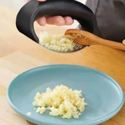 Vitlökspressar-Vitlökspress i Stål – Garlic Press Handtag – Svart