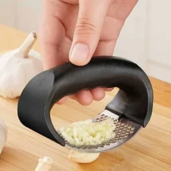 Vitlökspressar-Vitlökspress i Stål – Garlic Press Handtag – Svart