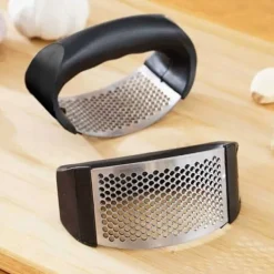 Vitlökspressar-Vitlökspress i Stål – Garlic Press Handtag – Svart