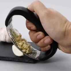 Vitlökspressar-Vitlökspress i Stål – Garlic Press Handtag – Svart
