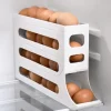 4-vånings ägghållare för kyl - platsbesparande äggdispenserhållare, automatisk rullande kyläggorganisator, 30 ägg kyl äggställ med stor