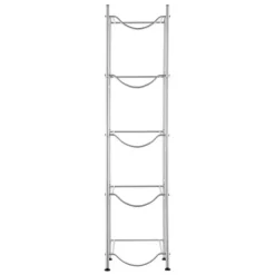 Vattenkylare-5-vånings vattenkannahållare, enkelrad vattenflaskställ för 5 flaskor, hållbart silverdesign, platsbesparande lösning