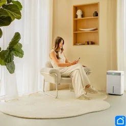 Vonroc Avfuktare 40L/dag – WiFi & Appstyrning | Silverjon- & Kolfilter | För upp till 50 m² | 5,5L Tank