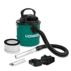 Vonroc Grovdammsugare-Batteridriven askdammsugare 20V – 2.0Ah – 12L tank | Inkl. 2 Batterier och snabbladdare