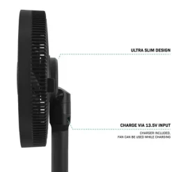Vonroc Fläktar-BREEZE Sladdlös Fläkt – Tyst < 44 dB – 24 hastigheter – 3 vindlägen – Bord- & golvmodell – Touchpanel & fjärrkontroll – Svart