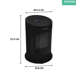 Vonroc Fläktar-Elektrisk värmefläkt – 1200W/1800W – keramisk – Roterationsfunktion | Inkl. Fjärrkontroll