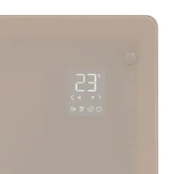 Vonroc Värmeelement-Elvärmare 1000W – Glaspanel & WiFi | För rum upp till 12 m² | Timer & termostat | Beige