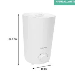 Vonroc Luftfuktare-Luftfuktare 2,6L | Ultrasonic | 360° Roterbart Munstycke, Automatisk Avstängning | Vit