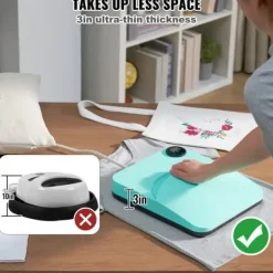 Ultraljudstvätt-Värmepress 12 x 10 i bärbar, enkel press, sublimeringsöverföring, DIY T-shirt, hög värme och precision