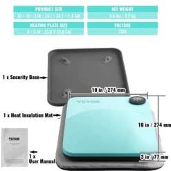 Värmepress 22,9x22,9 cm Mintgrön, sublimering överföringsenhet