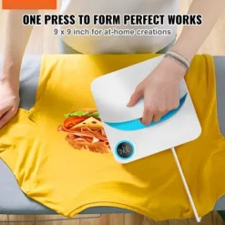 Värmepress 9x9 Portable Easy Press, Sublimeringsöverföringsskrivare för DIY T-shirt, kompakt och enkel att använda