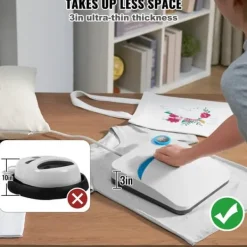 Värmepress 9x9 Portable Easy Press, Sublimeringsöverföringsskrivare för DIY T-shirt, kompakt och enkel att använda