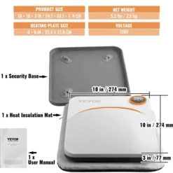 Värmepress 24,7x24,7x7,4 cm vit, sublimeringsöverföringsenhet